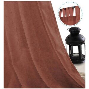 H. Versailles Curtain Panels Rust Color Natural Linen 52”X 108”